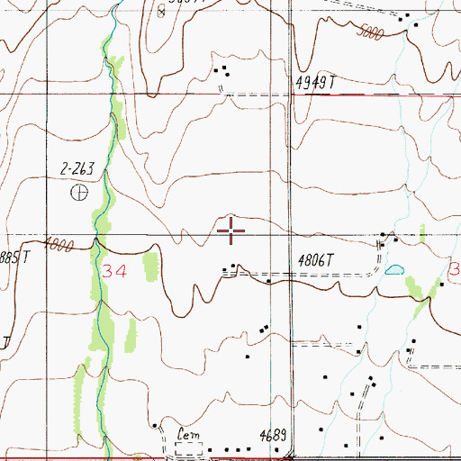 Topographic Map of 02N05E34AD__01 Spring, MT