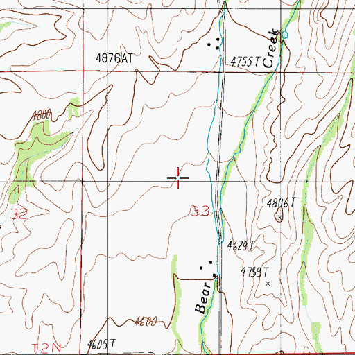 Topographic Map of 02N05E33BD__01 Well, MT
