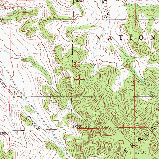 Topographic Map of 02N58E32BBD_01 Well, MT