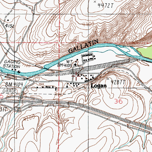 Topographic Map of 02N02E36BCAA01 Well, MT