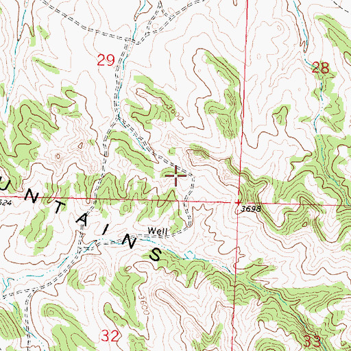 Topographic Map of 02N38E29DDCB03 Well, MT