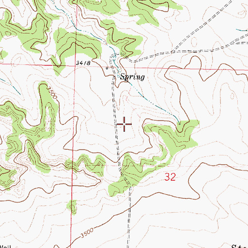 Topographic Map of 02N40E32BBDA01 Well, MT