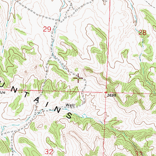 Topographic Map of 02N38E29DDCB01 Well, MT