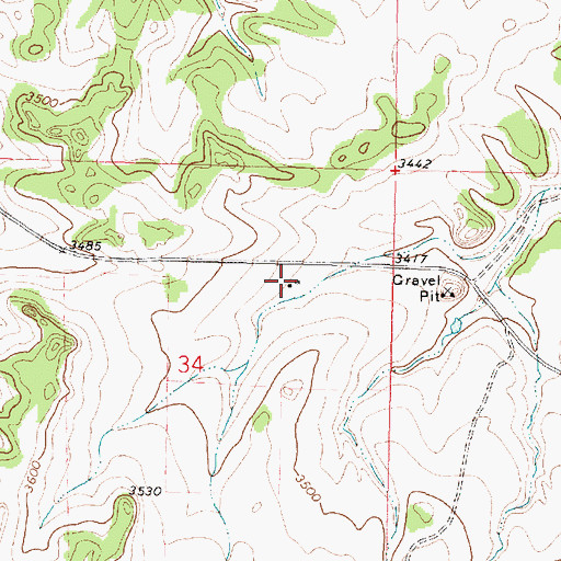 Topographic Map of 02N39E34ADBB01 Well, MT