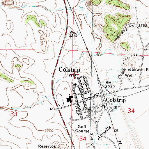 Topographic Map of 02N41E34BBCC01 Well, MT