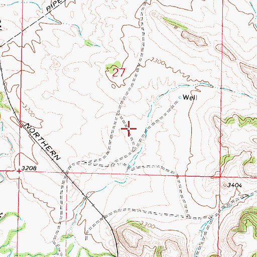 Topographic Map of 02N37E27DCBA01 Well, MT