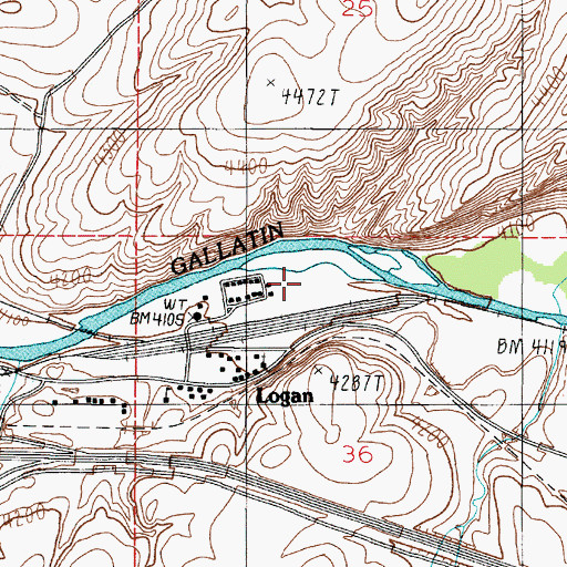 Topographic Map of 02N02E36BA__01 Well, MT