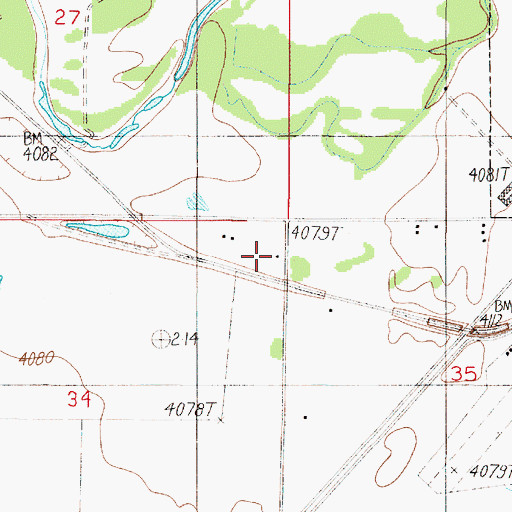 Topographic Map of 02N01E34AAAD01 Well, MT