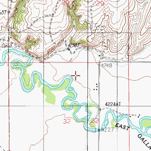 Topographic Map of 02N04E32AB__01 Well, MT