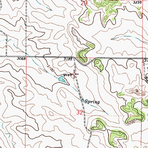 Topographic Map of 02N48E32BADB01 Well, MT