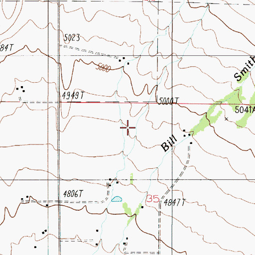 Topographic Map of 02N05E35BA__01 Well, MT