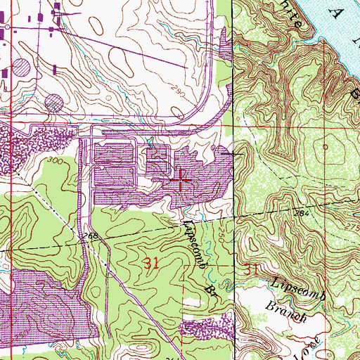 Topographic Map of Clean Water Holding Pond, AR