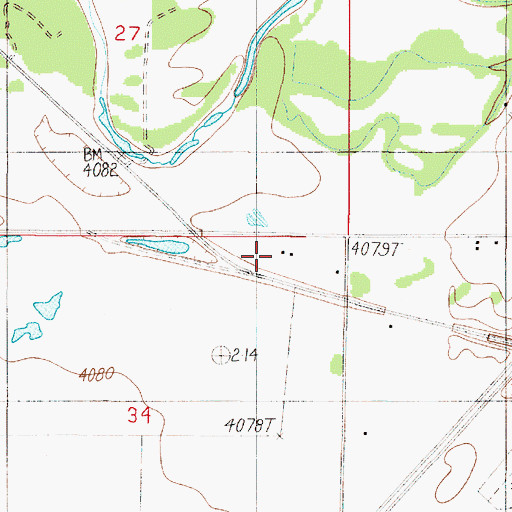 Topographic Map of 02N01E34AABA01 Well, MT