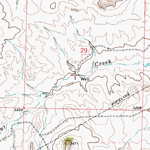 Topographic Map of 02N37E29CADD01 Well, MT