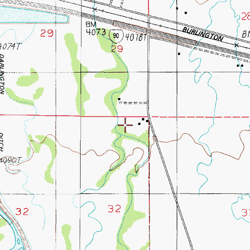 Topographic Map of 02N02E32AAAA02 Well, MT
