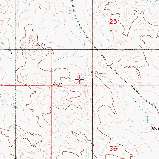 Topographic Map of 04N53E25CCDC01 Well, MT