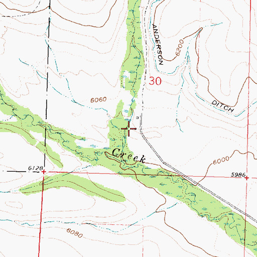 Topographic Map of 02N13W30CDAA01 Well, MT