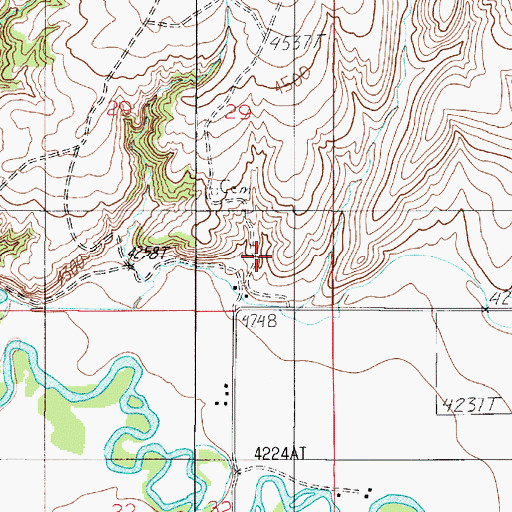 Topographic Map of 02N04E29DD__01 Well, MT