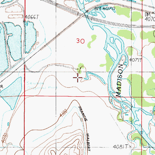 Topographic Map of 02N02E30DCBC01 Well, MT