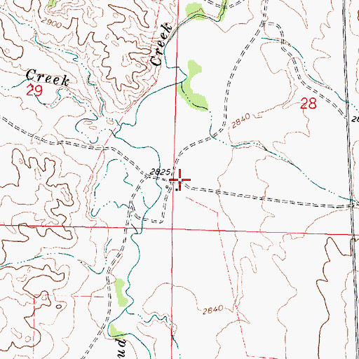 Topographic Map of 02N43E28CCBC01 Well, MT