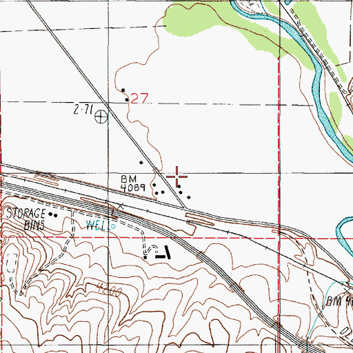 Topographic Map of 02N02E27DCA_01 Well, MT
