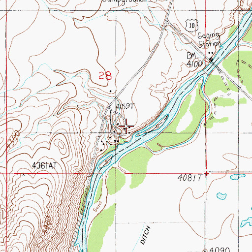 Topographic Map of 02N01E28DCAB01 Well, MT