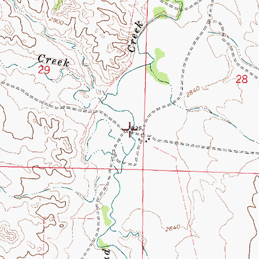 Topographic Map of 02N43E29DDAA01 Well, MT