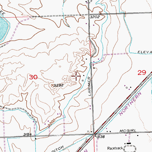 Topographic Map of 02N27E30DAAB01 Well, MT