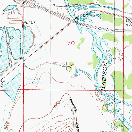 Topographic Map of 02N02E30CDAA01 Well, MT