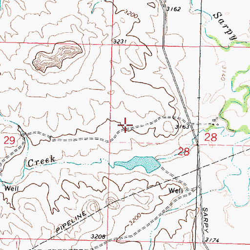 Topographic Map of 02N37E28ACCB01 Well, MT