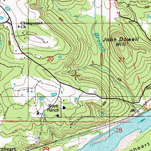 Topographic Map of Lock and Dam Number Two, AR