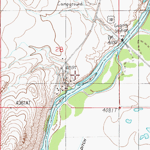 Topographic Map of 02N01E28DBDC01 Well, MT