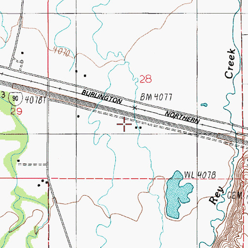 Topographic Map of 02N02E28CADC01 Well, MT