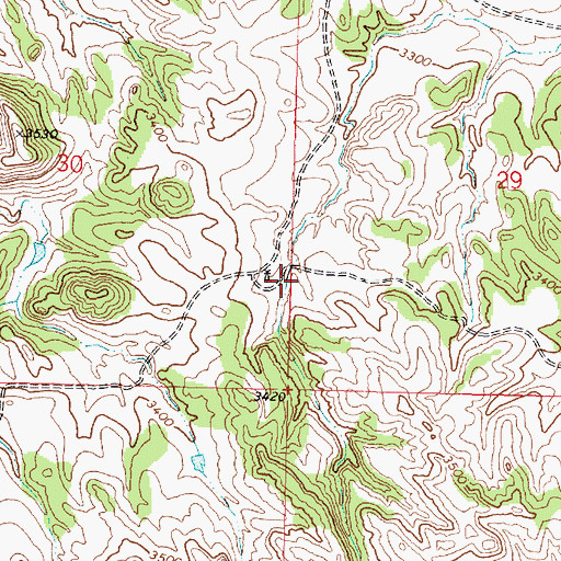 Topographic Map of 02N41E30DDAA01 Well, MT