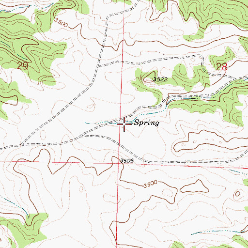 Topographic Map of 02N40E28CCBB01 Spring, MT