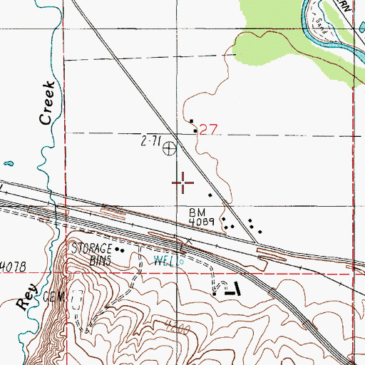 Topographic Map of 02N02E27CADD01 Well, MT