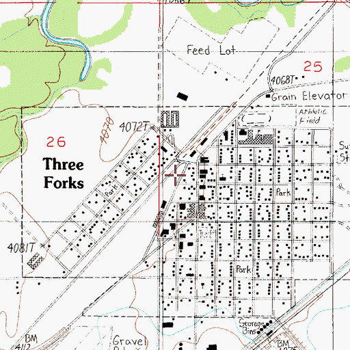 Topographic Map of 02N01E25CBBD01 Well, MT