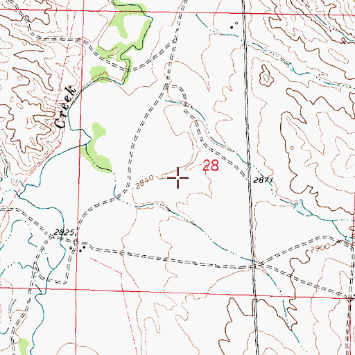 Topographic Map of 02N43E28CAAC01 Well, MT