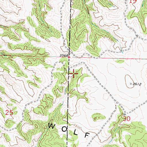 Topographic Map of 02N38E30BBCA01 Spring, MT