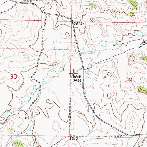 Topographic Map of 02N39E29BCCC01 Well, MT
