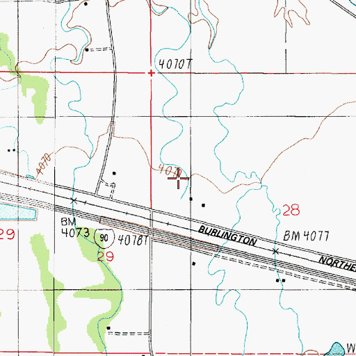 Topographic Map of 02N02E28BCD_01 Well, MT