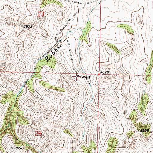Topographic Map of 02N38E26AABA01 Well, MT