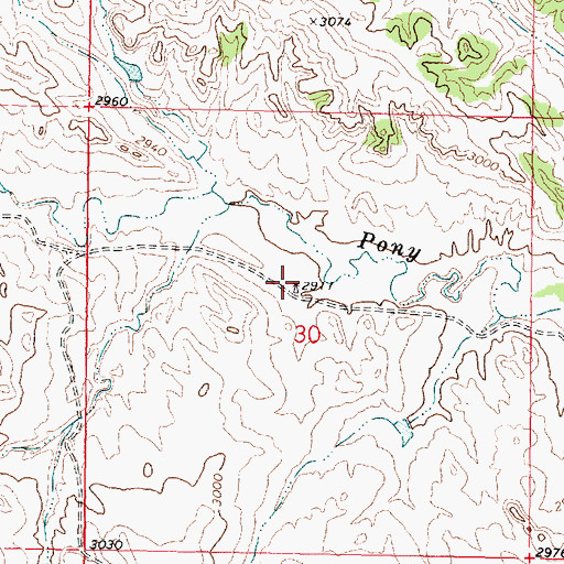 Topographic Map of 02N43E30BDDA01 Well, MT
