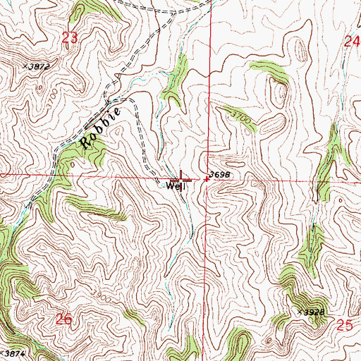 Topographic Map of 02N38E26AAAB01 Well, MT