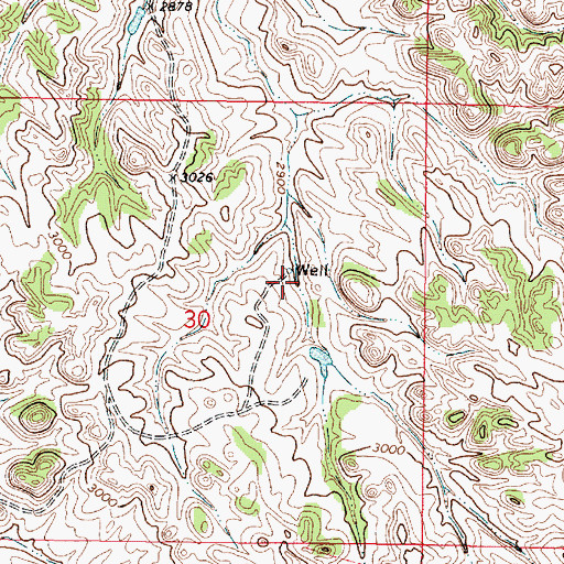 Topographic Map of 02N46E30ACDA01 Well, MT