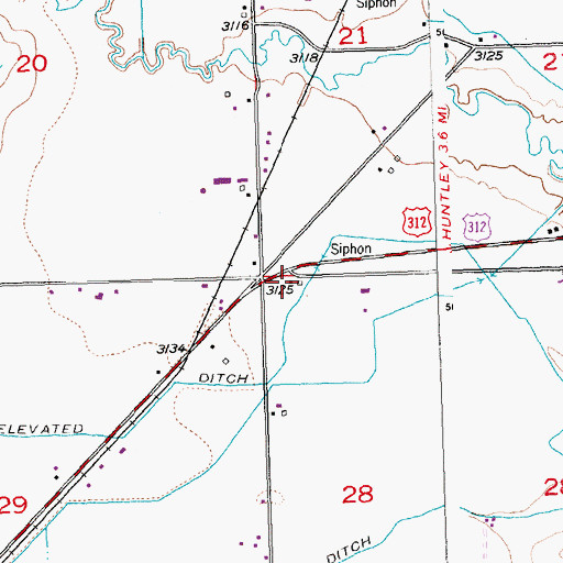 Topographic Map of 02N27E28BBBA01 Well, MT