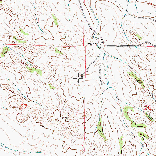 Topographic Map of 02N43E27AADD01 Well, MT