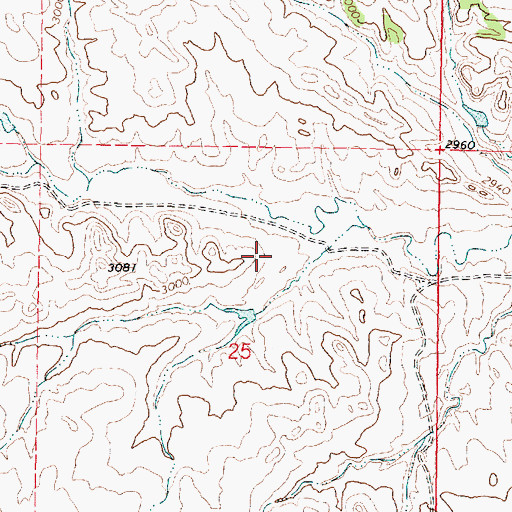 Topographic Map of 02N42E25ACBA01 Well, MT