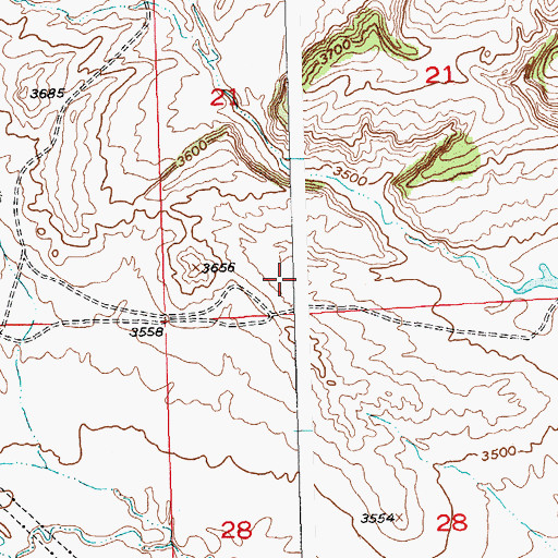 Topographic Map of 02N25E20CCDA01 Well, MT