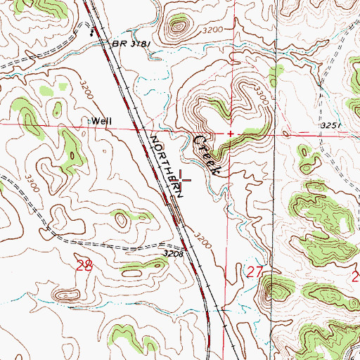 Topographic Map of 02N41E28AACA01 Well, MT